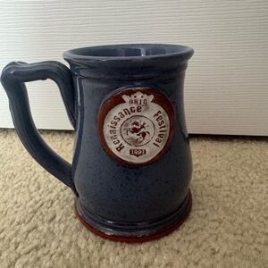 Blue Renaissance Festival Pottery Mug Ohio 1991